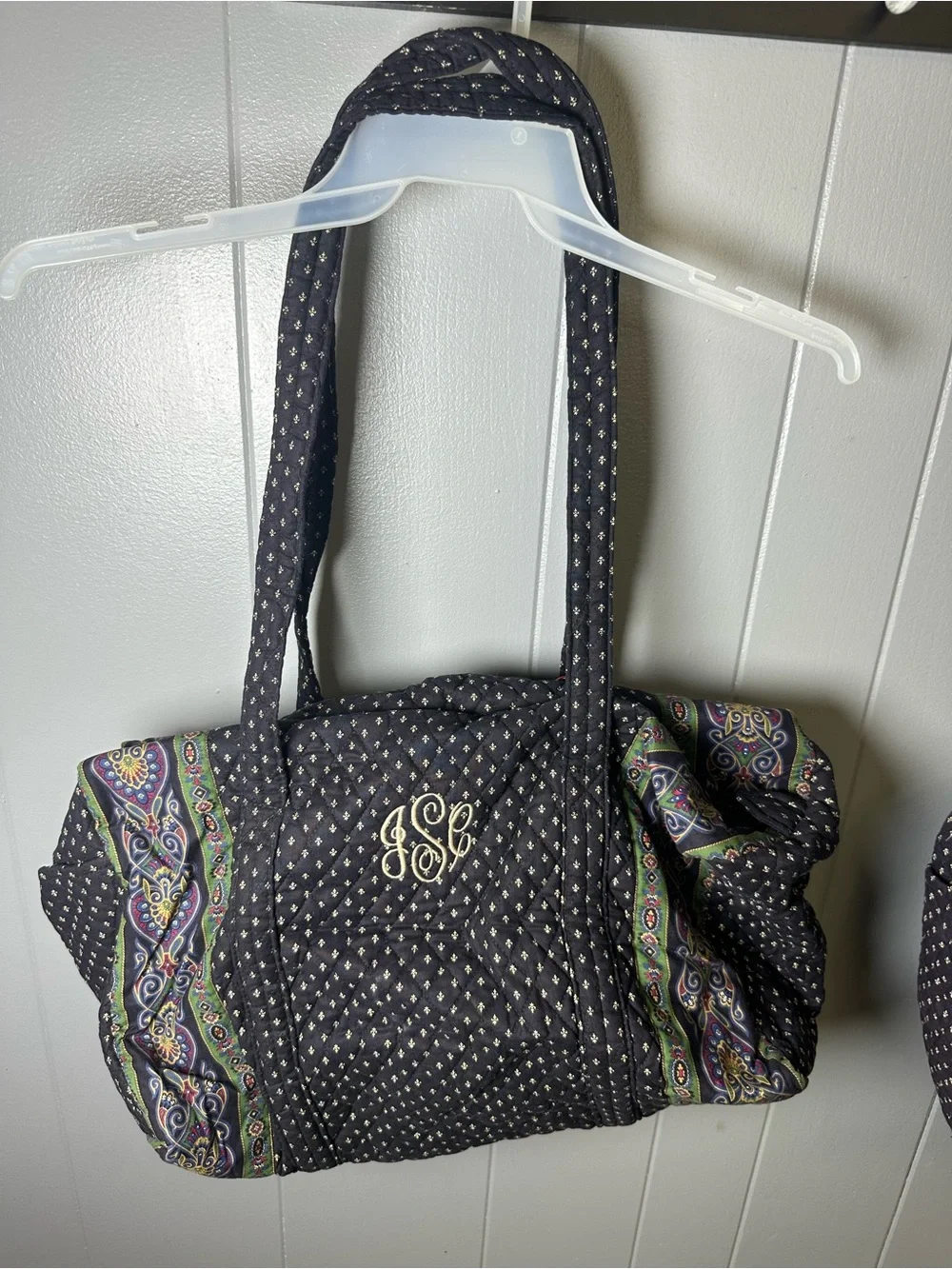Vera Bradley set of three Quilted Tote duffle bagsPaisley Edge and Monogram